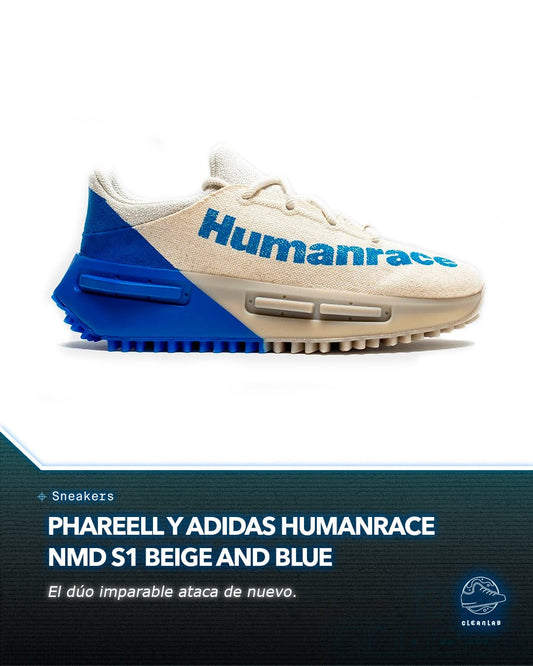 Noticias Sneakers | Pharrell y adidas Humanrace sumergen el NMD S1 en lona beige y azul - Clean Lab PE