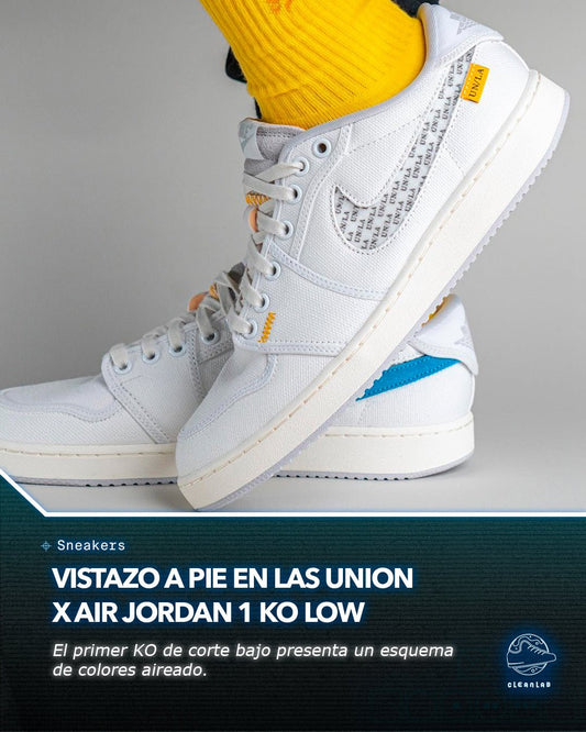 Noticias Sneakers | Vistazo a pie en las UNION x Air Jordan 1 KO Low - Clean Lab PE